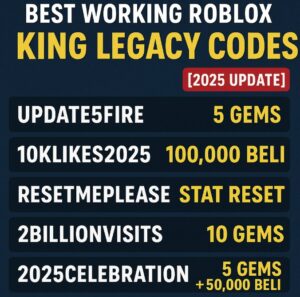 roblox king legacy codes
